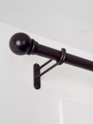 John Lewis Made to Order Select Classic Eyelet Curtain Pole with Ball Finial, Wall Fix, Dia.25mm - thumbnail 2
