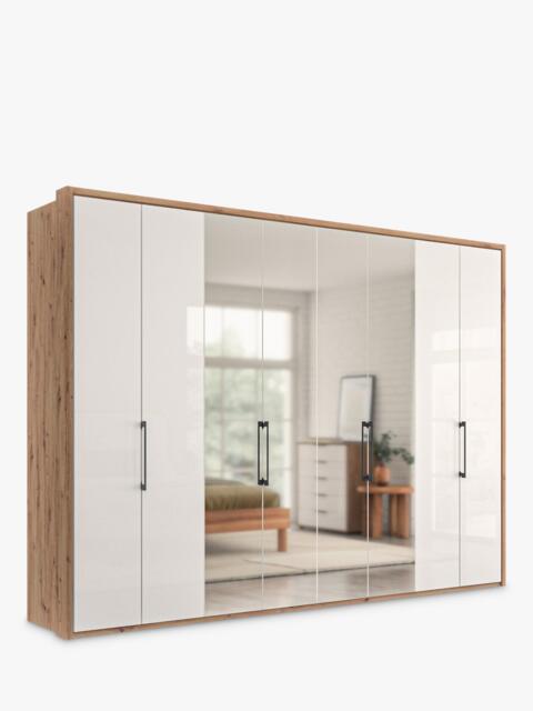 John Lewis Osaka 3m Bi-Fold Wardrobe with 4 Glass Doors & 4 Mirrored Doors - image 1
