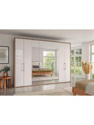 John Lewis Osaka 3m Bi-Fold Wardrobe with 4 Glass Doors & 4 Mirrored Doors - thumbnail 2