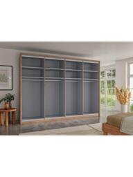 John Lewis Osaka 3m Bi-Fold Wardrobe with 4 Glass Doors & 4 Mirrored Doors - thumbnail 4