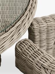 Gallery Direct Ragusa Rattan 4-Seater Round Garden Dining Table & Chairs Set, Grey - thumbnail 3