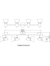 John Lewis SES LED 4 Spotlight Ceiling Bar, White/Wood - thumbnail 2