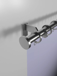John Lewis Made to Order Select Curtain Pole with Rings and Disc Finial, Wall Fix, Dia.25mm - thumbnail 4