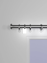 John Lewis Made to Order Select Curtain Pole with Rings and Disc Finial, Wall Fix, Dia.25mm - thumbnail 3