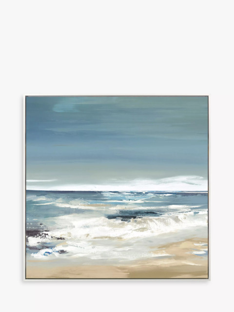 John Lewis Valeria Mravyan 'East Coast II' Framed Canvas Print, 104.5 x 104.5cm, Blue/Multi - image 1