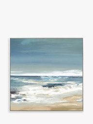 John Lewis Valeria Mravyan 'East Coast II' Framed Canvas Print, 104.5 x 104.5cm, Blue/Multi - thumbnail 1