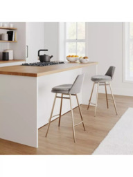 west elm Finley Bar Stool, Dune/Light Bronze - thumbnail 2