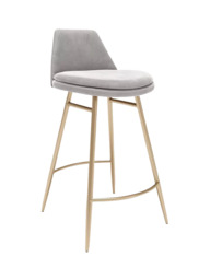 west elm Finley Bar Stool, Dune/Light Bronze