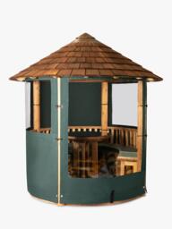 Breeze House Oasis Signature Cedar Shingle Roof Circular Gazebo, FSC-Certified (Scandinavian Redwood) - thumbnail 4