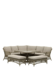 Bramblecrest RHS Rosemoor 8-Seater Corner Sofa & Square Garden Table Lounge Set, Latte - thumbnail 1