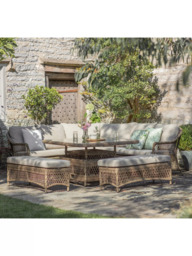 Bramblecrest RHS Rosemoor 8-Seater Corner Sofa & Square Garden Table Lounge Set, Latte - thumbnail 3