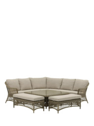 Bramblecrest RHS Rosemoor 8-Seater Corner Sofa & Square Garden Table Lounge Set, Latte - thumbnail 2