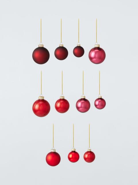 John Lewis Glass Christmas Tree Baubles, Box of 42, Red - image 1