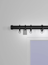 John Lewis Made to Order Select Curtain Pole with Rings and Stud Finial, Wall Fix, Dia.25mm - thumbnail 3