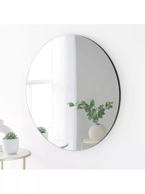 Yearn Delicacy Round Wood Frame Wall Mirror - image 1
