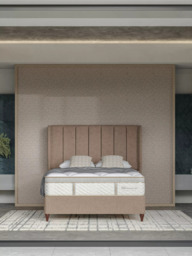 Sealy Posturepedic Exquisite 2 Drawer Divan Base, Rich Oak Legs, Double - thumbnail 2