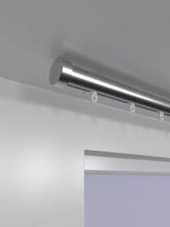 John Lewis Made to Order Select Gliding Curtain Pole with Stud Finial, Ceiling Fix, Dia.30mm - thumbnail 2