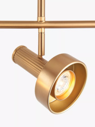 John Lewis Leighton Bar 5 Arm Ceiling Light, Warm Antique Brass - thumbnail 3