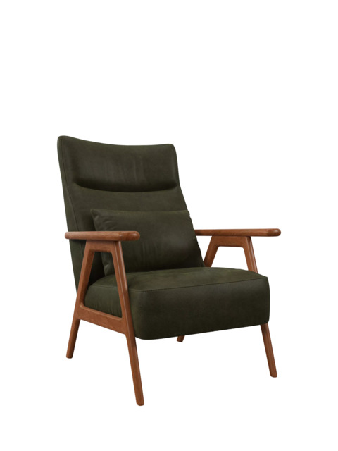 John Lewis Hendricks High Back Accent Chair, Leather, Dark leg - image 1