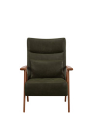 John Lewis Hendricks High Back Accent Chair, Leather, Dark leg - thumbnail 5