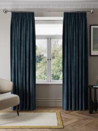 John Lewis Matte Velvet Pair Blackout Lined Pencil Pleat Curtains - thumbnail 2