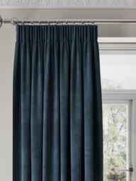 John Lewis Matte Velvet Pair Blackout Lined Pencil Pleat Curtains