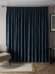 John Lewis Matte Velvet Pair Blackout Lined Pencil Pleat Curtains - thumbnail 4