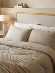Night Lark Soft Weave Coverless Duvet, 4.5 Tog, Oat - thumbnail 3