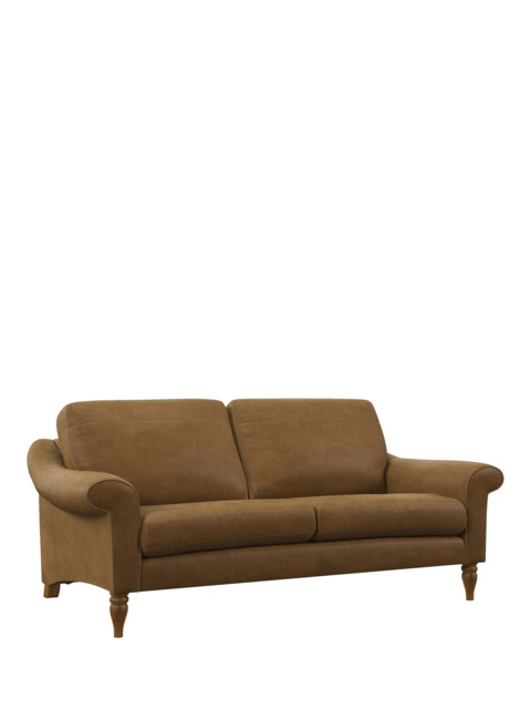 John Lewis Camber Large 3 Seater Leather Sofa, Light Leg - image 1