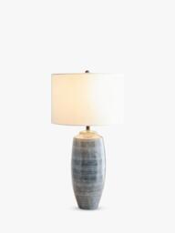 Pottery Barn Marin Small Ceramic Table Lamp, Dark Blue - thumbnail 1