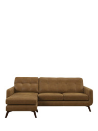 John Lewis Barbican LHF Chaise Leather Sofa, Dark Leg - thumbnail 5