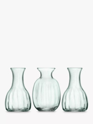 LSA International Mia Trio of Mini Vases, H11cm, Clear - thumbnail 1