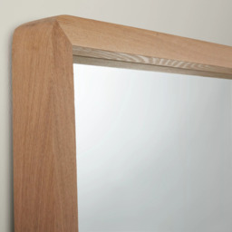 John Lewis Rounded Corners Oak Wood Frame Full Length Wall Mirror, 143 x 43cm, Natural - thumbnail 2