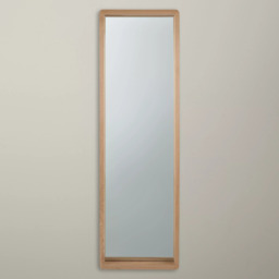 John Lewis Rounded Corners Oak Wood Frame Full Length Wall Mirror, 143 x 43cm, Natural