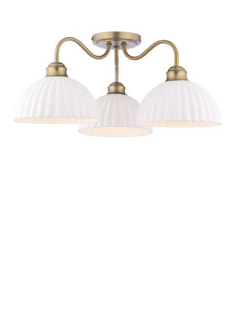Laura Ashley Durford 3 Arm Semi-Flush Ceiling Light, Metallic Bronze - image 1