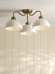 Laura Ashley Durford 3 Arm Semi-Flush Ceiling Light, Metallic Bronze - thumbnail 2