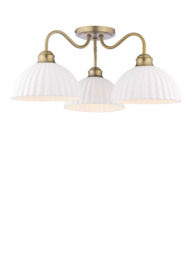Laura Ashley Durford 3 Arm Semi-Flush Ceiling Light, Metallic Bronze - thumbnail 1