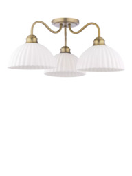 Laura Ashley Durford 3 Arm Semi-Flush Ceiling Light, Metallic Bronze - thumbnail 4