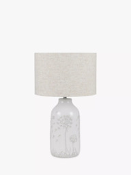 Pacific Flora Ceramic Table Lamp, White