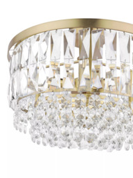 Laura Ashley Rhosill Semi Flush Ceiling Light, Antique Brass - thumbnail 6