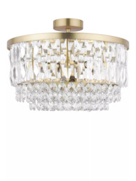Laura Ashley Rhosill Semi Flush Ceiling Light, Antique Brass - thumbnail 4