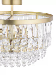 Laura Ashley Rhosill Semi Flush Ceiling Light, Antique Brass - thumbnail 5