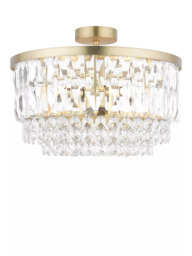 Laura Ashley Rhosill Semi Flush Ceiling Light, Antique Brass - thumbnail 3