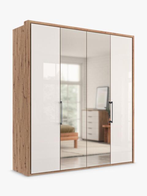 John Lewis Osaka 2m Bi-Fold Wardrobe with 2 Glass Doors & 2 Mirrored Doors - image 1