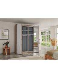 John Lewis Osaka 2m Bi-Fold Wardrobe with 2 Glass Doors & 2 Mirrored Doors - thumbnail 3