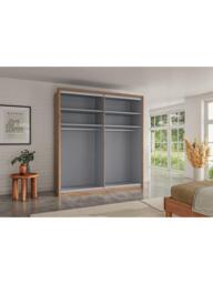 John Lewis Osaka 2m Bi-Fold Wardrobe with 2 Glass Doors & 2 Mirrored Doors - thumbnail 4