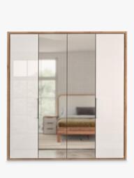 John Lewis Osaka 2m Bi-Fold Wardrobe with 2 Glass Doors & 2 Mirrored Doors - thumbnail 5