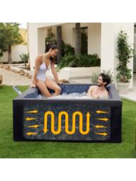 Lay‑Z‑Spa Stockholm AirJet Square Hot Tub with Cover, 6 Person - thumbnail 6