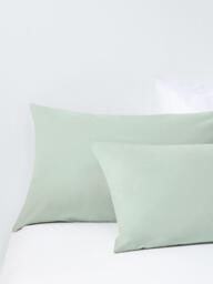John Lewis Crisp & Fresh Cotton Rich 200 Thread Count Duvet Cover Set, Green Light - thumbnail 2
