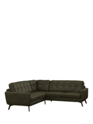 John Lewis Barbican 5+ Seater Corner Leather Sofa, Dark Leg - thumbnail 1